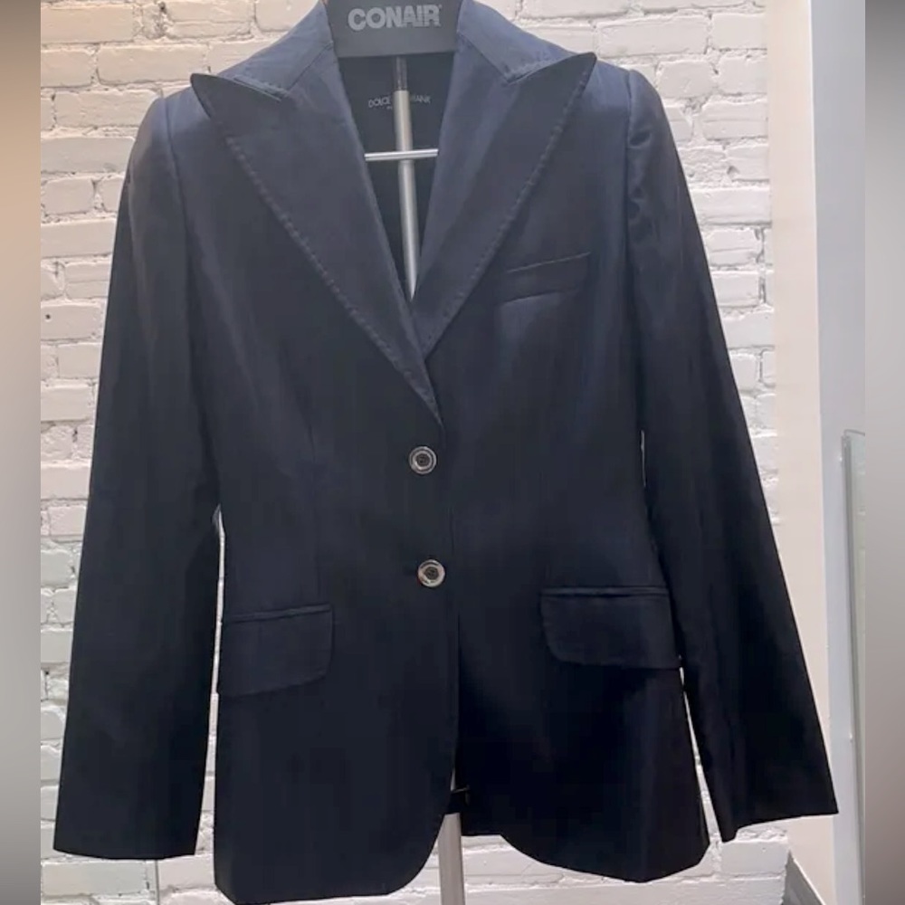 Vintage Dolce & Gabbana striped navy blazer